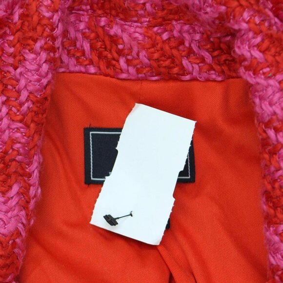 NWT G By Giuliana Womens Houndstooth Textured Blazer Jacket 664020 2 Red / Pink - Picture 3 of 5